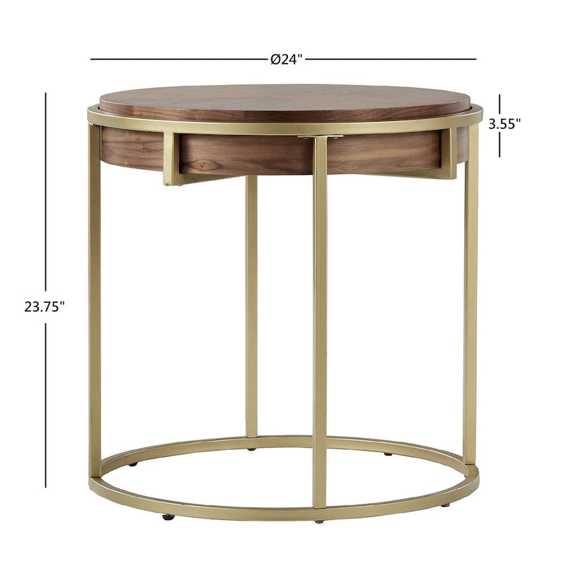 Tavolino rotondo Cooke con base in metallo di iNSPIRE Q Modern