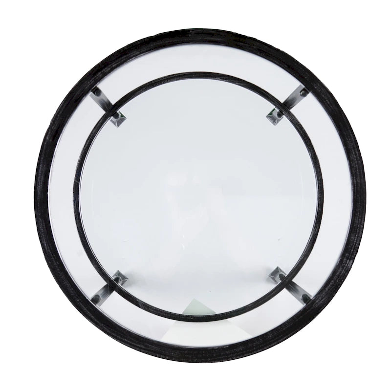 Tavolino rotondo con ripiano e top in vetro SEI Furniture Glenn in metallo nero anticato