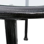 Tavolino rotondo con ripiano e top in vetro SEI Furniture Glenn in metallo nero anticato