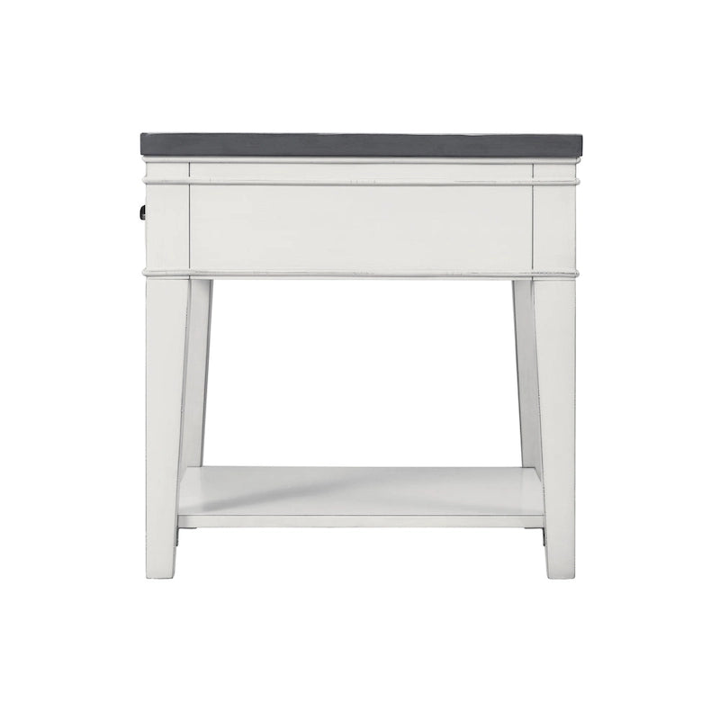 Tavolino Del Mar 24 con 1 Cassetto Bianco e Grigio