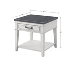 Tavolino Del Mar 24 con 1 Cassetto Bianco e Grigio