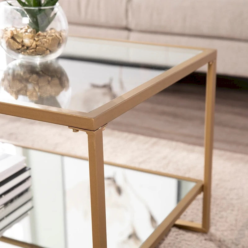 Tavolino da salotto SEI Furniture Glam in metallo dorato