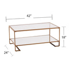 Tavolino da salotto SEI Furniture Glam in metallo dorato