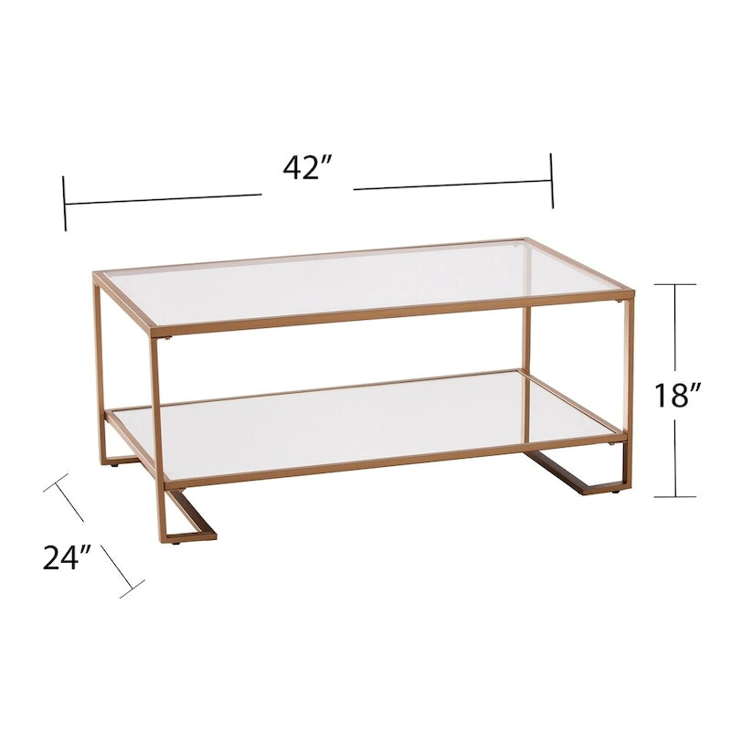 Tavolino da salotto SEI Furniture Glam in metallo dorato