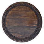 Tavolino pieghevole decorativo in legno di mango da 45 cm, intagliato a mano, marrone noce