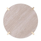 Tavolino rotondo moderno SEI Furniture Aldea con ripiano effetto marmo e ripiano in legno effetto legno