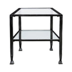 Tavolino da caffè rettangolare SEI Furniture Glenn in metallo nero con piano e ripiano inferiore in vetro