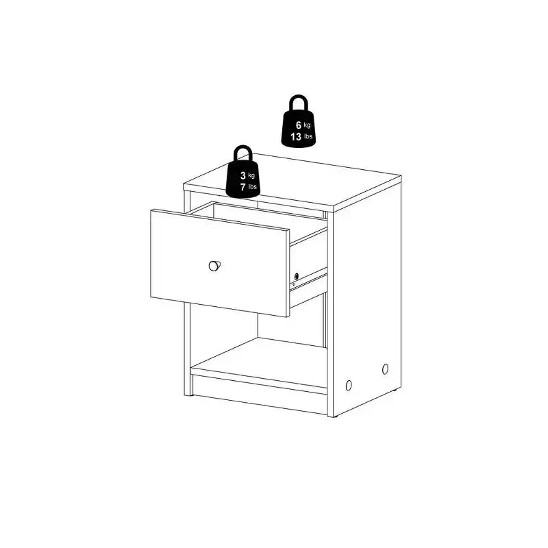 Comodino a 1 cassetto Portland, Jackson Hickory
