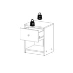 Comodino a 1 cassetto Portland, Jackson Hickory