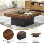 Tavolino da salotto quadrato a LED da 35,43 pollici