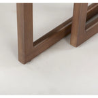 Tavolini ad incastro quadrati con struttura in legno massello e inserti in canna d'India Grier (set da 2) - 20L x 20P x 23A