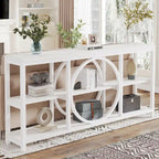 Tavolino console da 70,9 pollici con design creativo a gambe in metallo, tavoli stretti e lunghi a 3 livelli per ingresso