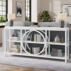 Tavolino console da 70,9 pollici con design creativo a gambe in metallo, tavoli stretti e lunghi a 3 livelli per ingresso