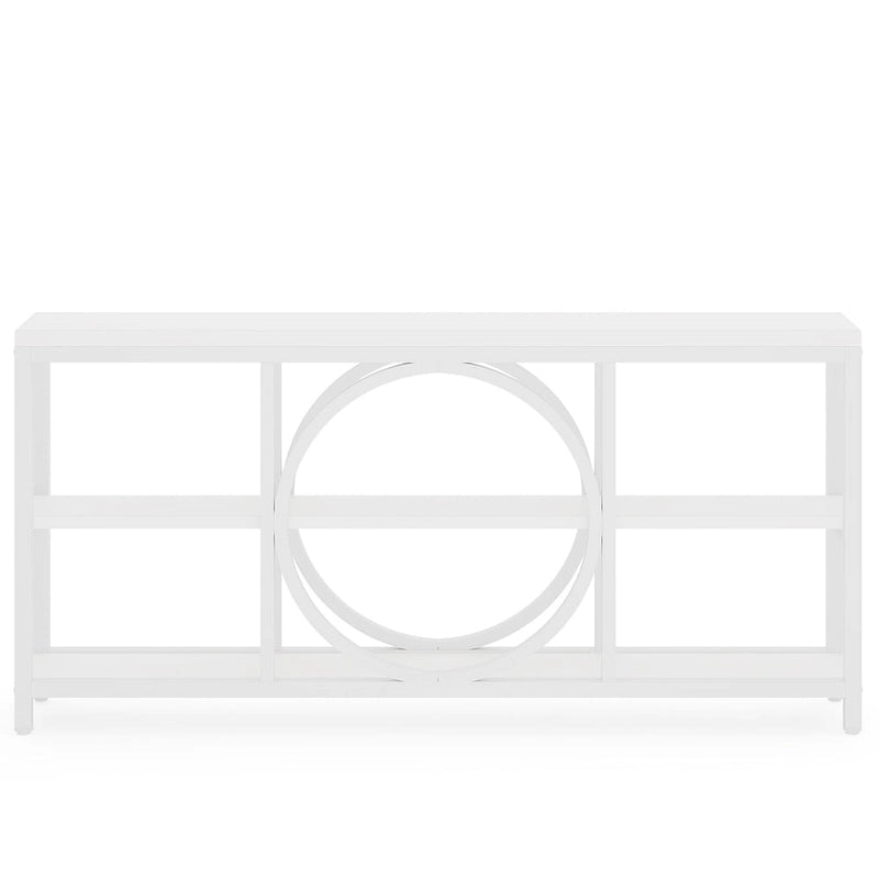 Tavolino console da 70,9 pollici con design creativo a gambe in metallo, tavoli stretti e lunghi a 3 livelli per ingresso