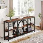 Tavolino console da 70,9 pollici con design creativo a gambe in metallo, tavoli stretti e lunghi a 3 livelli per ingresso