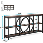 Tavolino console da 70,9 pollici con design creativo a gambe in metallo, tavoli stretti e lunghi a 3 livelli per ingresso