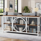 Tavolino console da 70,9 pollici con design creativo a gambe in metallo, tavoli stretti e lunghi a 3 livelli per ingresso