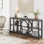 Tavolino console da 70,9 pollici con design creativo a gambe in metallo, tavoli stretti e lunghi a 3 livelli per ingresso