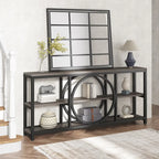 Tavolino console da 70,9 pollici con design creativo a gambe in metallo, tavoli stretti e lunghi a 3 livelli per ingresso
