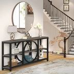 Tavolino console da 70,9 pollici con design creativo a gambe in metallo, tavoli stretti e lunghi a 3 livelli per ingresso