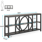 Tavolino console da 70,9 pollici con design creativo a gambe in metallo, tavoli stretti e lunghi a 3 livelli per ingresso