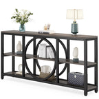 Tavolino console da 70,9 pollici con design creativo a gambe in metallo, tavoli stretti e lunghi a 3 livelli per ingresso
