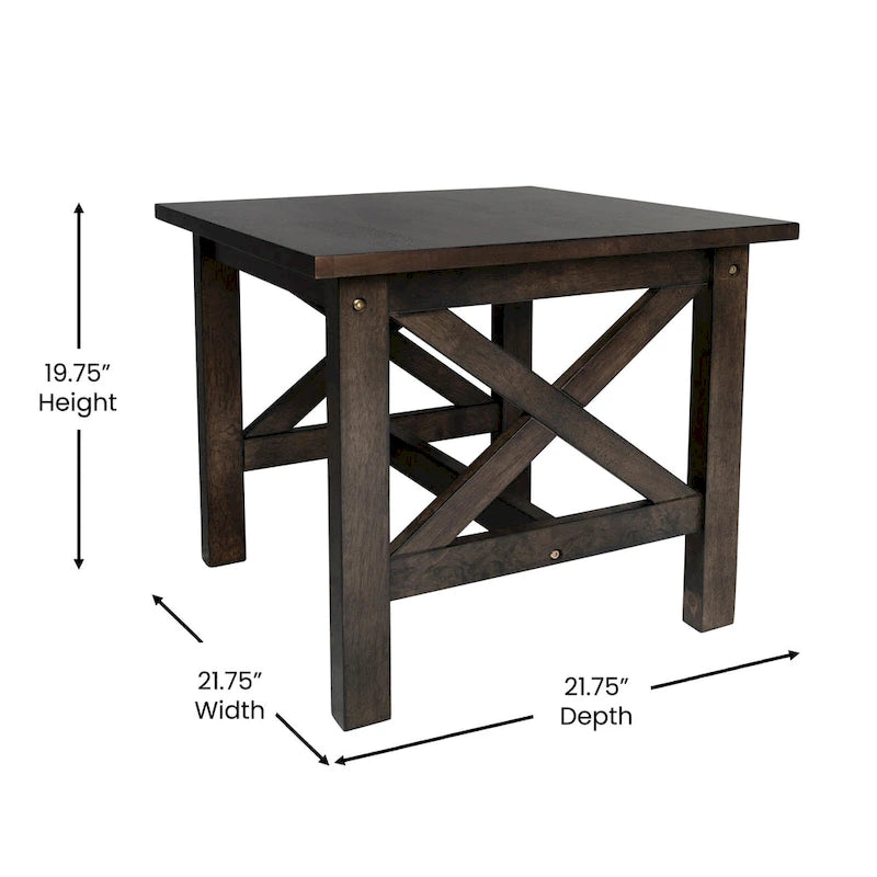 Tavolino da salotto in legno massello stile rustico classico