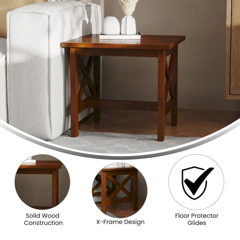 Tavolino da salotto in legno massello stile rustico classico