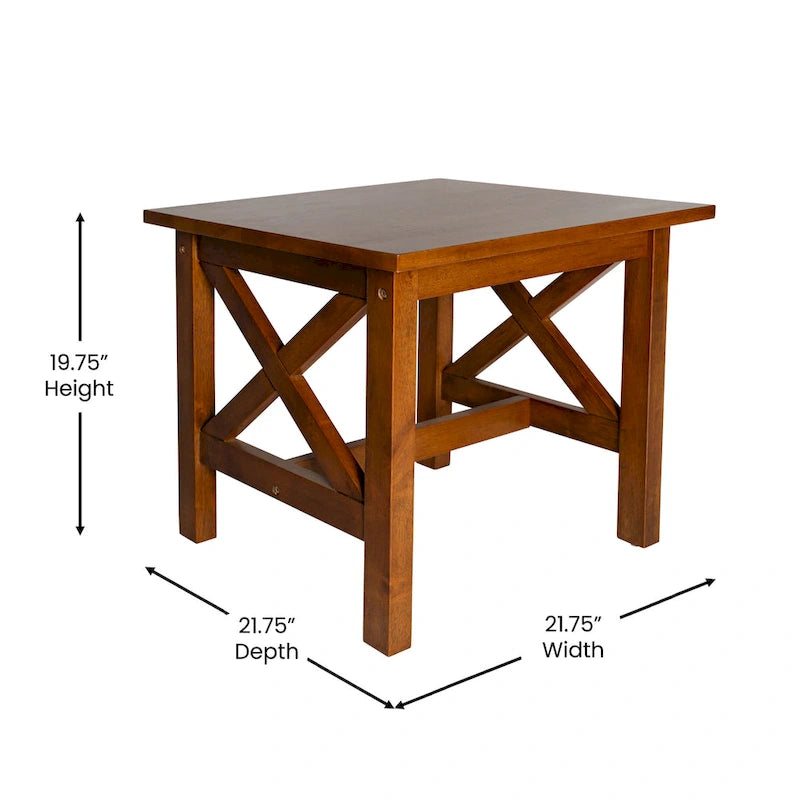 Tavolino da salotto in legno massello stile rustico classico