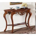 Classic Carving Two-Tier Console Table for Entryway Living Room