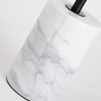 Tavolino Rotondo con Base in Marmo, Tavolino d'Appoggio Circolare da Salotto o Comodino