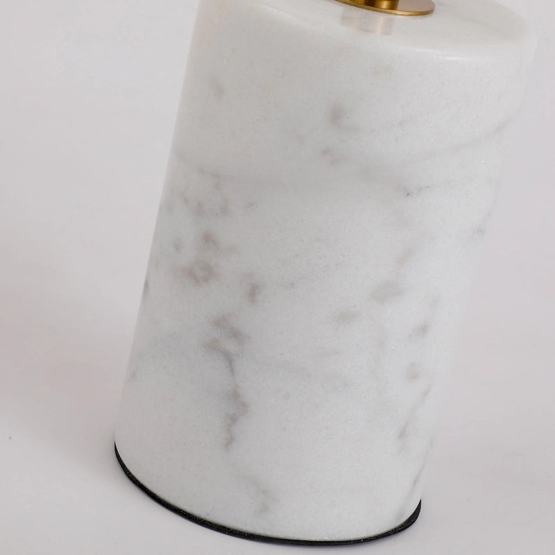 Tavolino Rotondo con Base in Marmo, Tavolino d'Appoggio Circolare da Salotto o Comodino