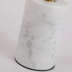 Tavolino Rotondo con Base in Marmo, Tavolino d'Appoggio Circolare da Salotto o Comodino