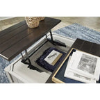 Signature Design by Ashley Darborn Tavolino da caffè con ripiano a sollevamento grigio/marrone - 35,5L x 35,5P x 19,38A