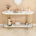 Consolle a 2 ripiani Tavolo da ingresso stretto con mensole portaoggetti