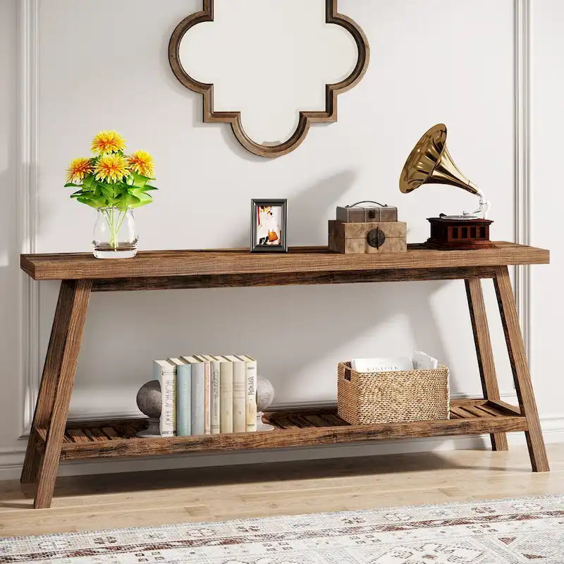 Consolle da ingresso in stile rustico, extra lunga 180 cm