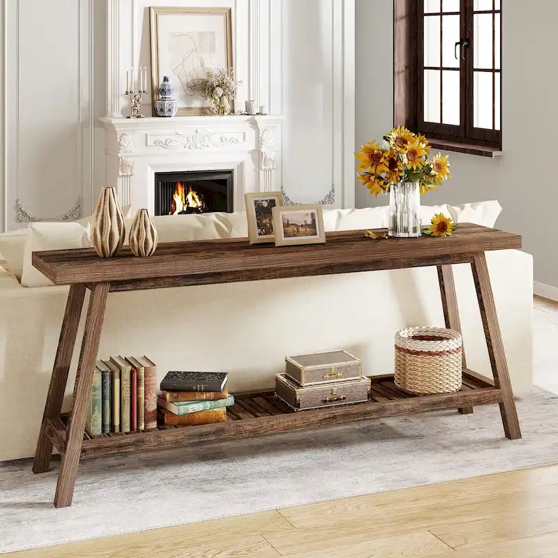 Consolle da ingresso in stile rustico, extra lunga 180 cm