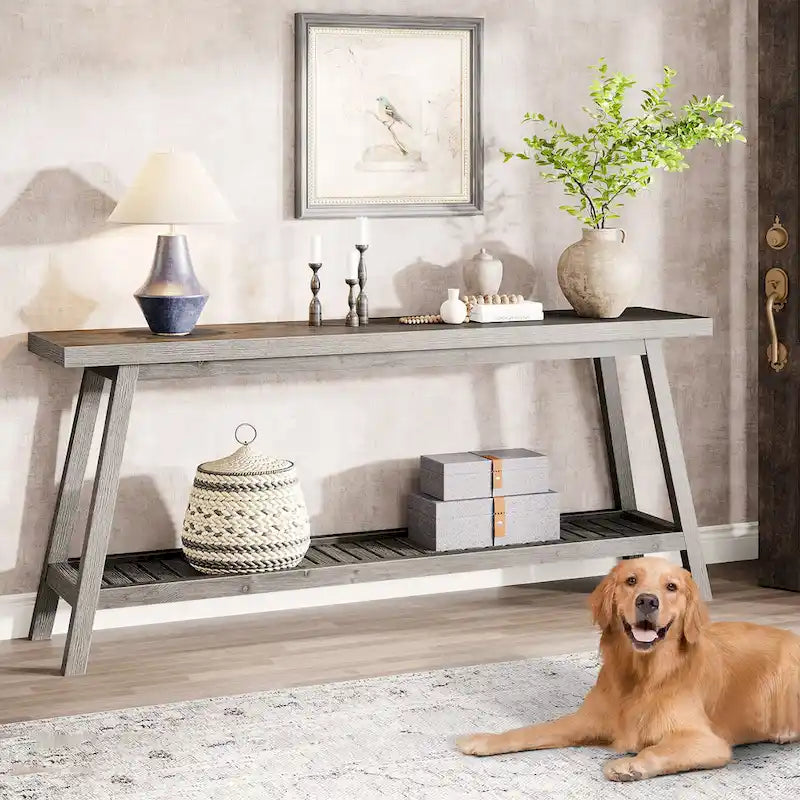 Consolle da ingresso in stile rustico, extra lunga 180 cm