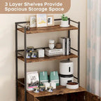2-in-1 Cat Litter Box Enclosure with with 3 Shelves and Door