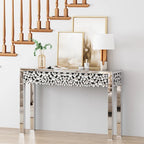 Glam Console Table Entryway Table with Crystal Frame
