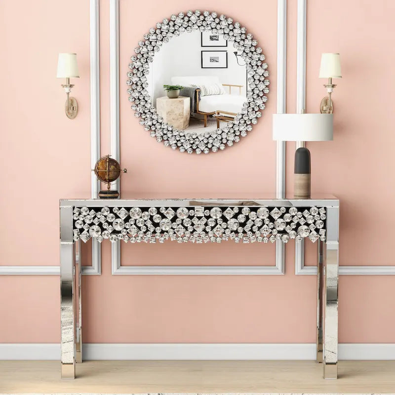 Consolle da Ingresso Glam con Struttura in Cristallo