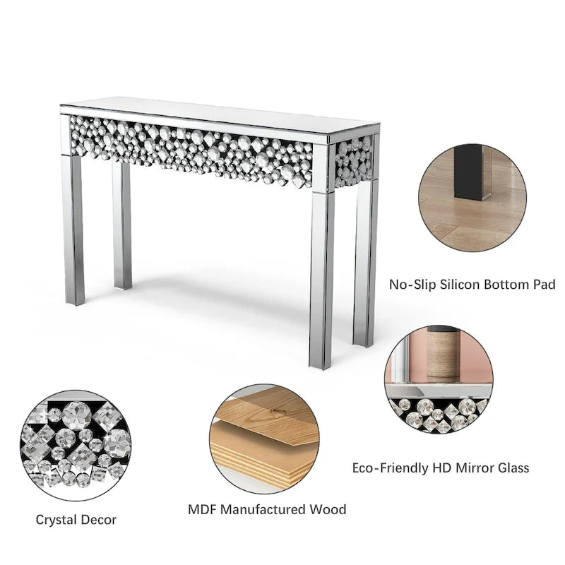 Consolle da Ingresso Glam con Struttura in Cristallo