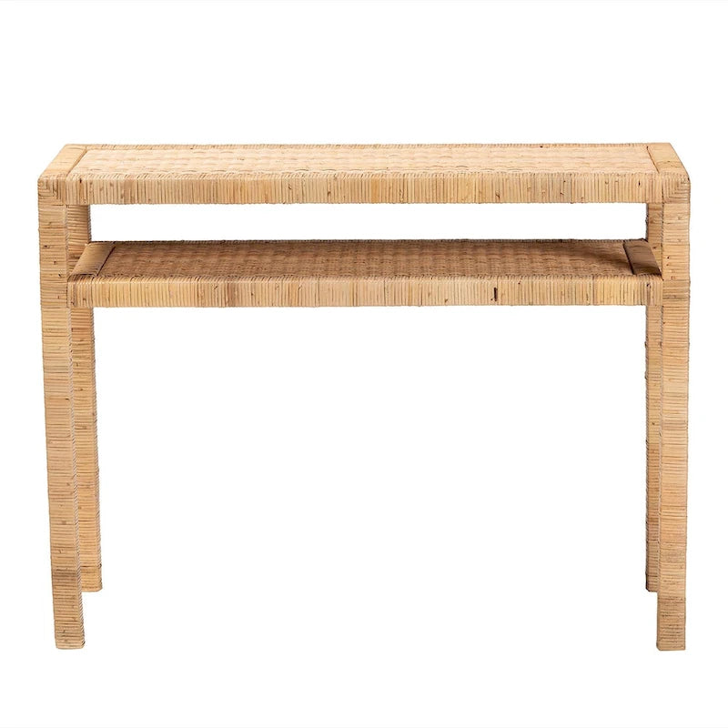 Consolle in rattan e legno di acacia Kalimantan Bohemian Light Honey
