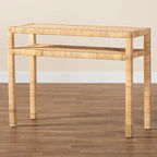 Consolle in rattan e legno di acacia Kalimantan Bohemian Light Honey