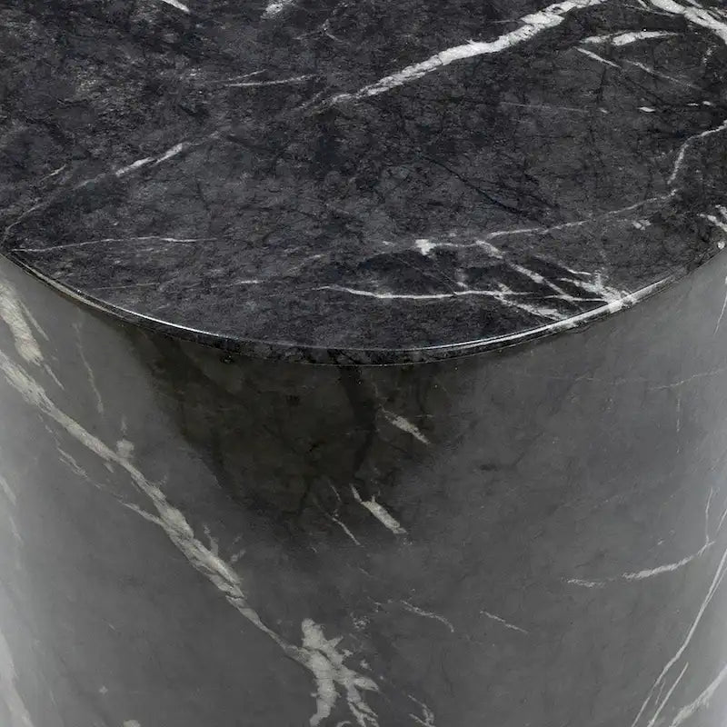 Sully Round Pedestal Side Table, Black and White