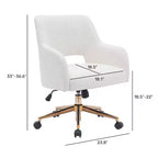 Sedia da ufficio girevole Genevieve Mid-Century Modern con ruote
