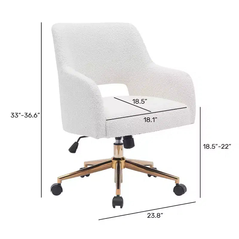 Sedia da ufficio girevole Genevieve Mid-Century Modern con ruote