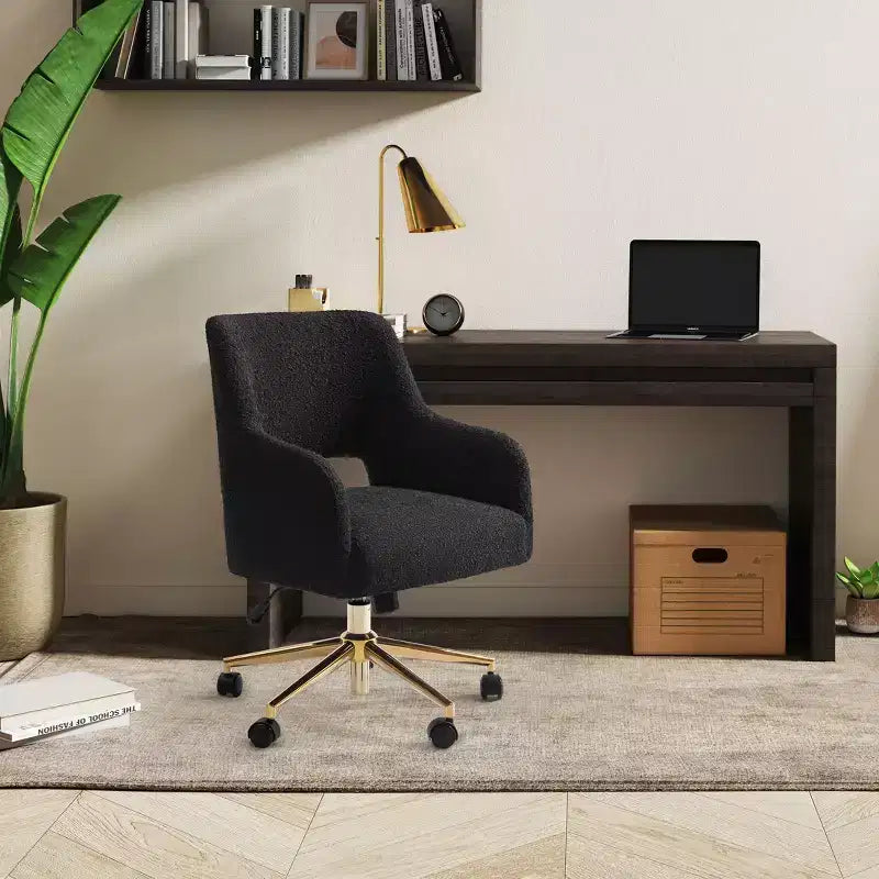 Sedia da ufficio girevole Genevieve Mid-Century Modern con ruote