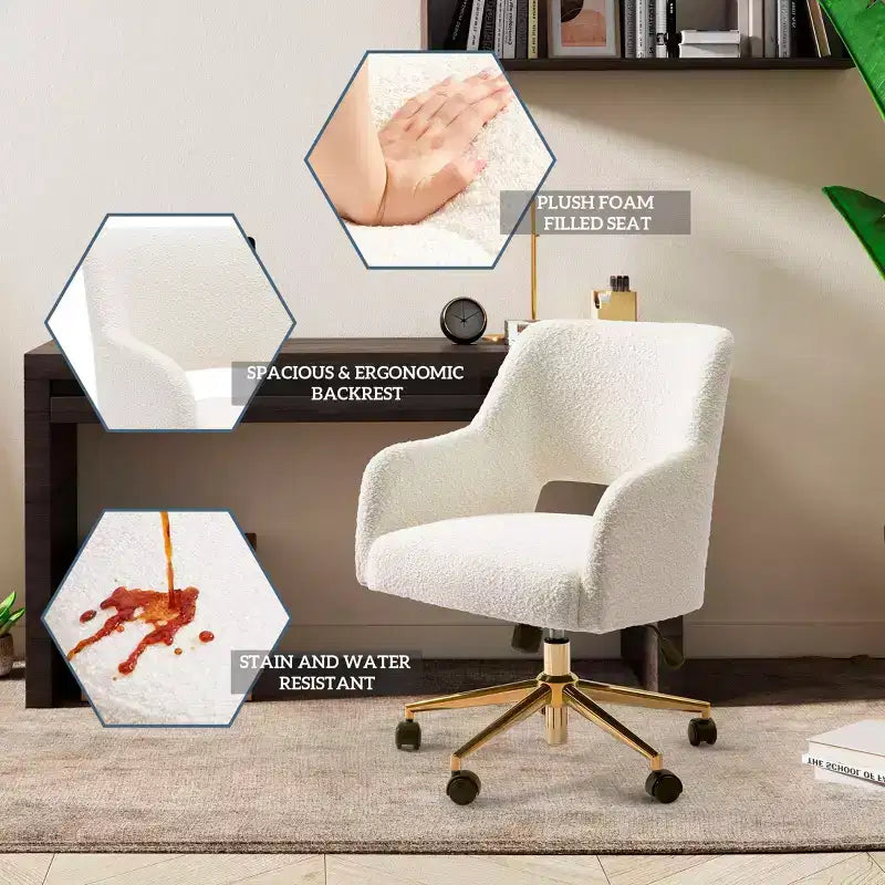 Sedia da ufficio girevole Genevieve Mid-Century Modern con ruote