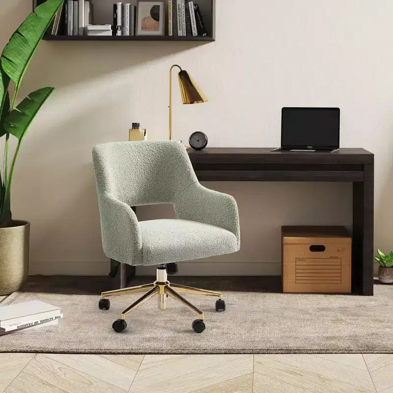 Sedia da ufficio girevole Genevieve Mid-Century Modern con ruote